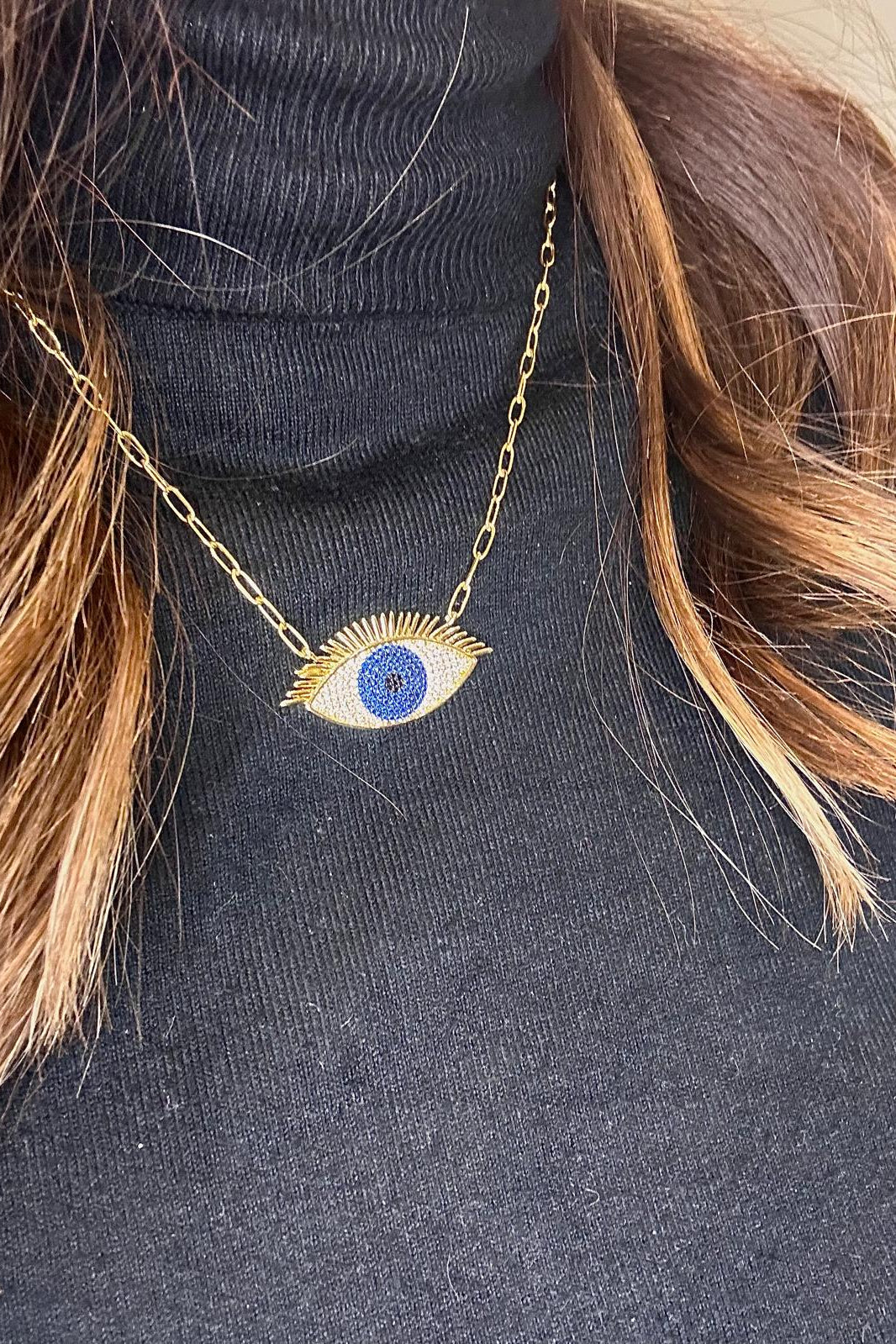 Colorful Blue evil eye necklace