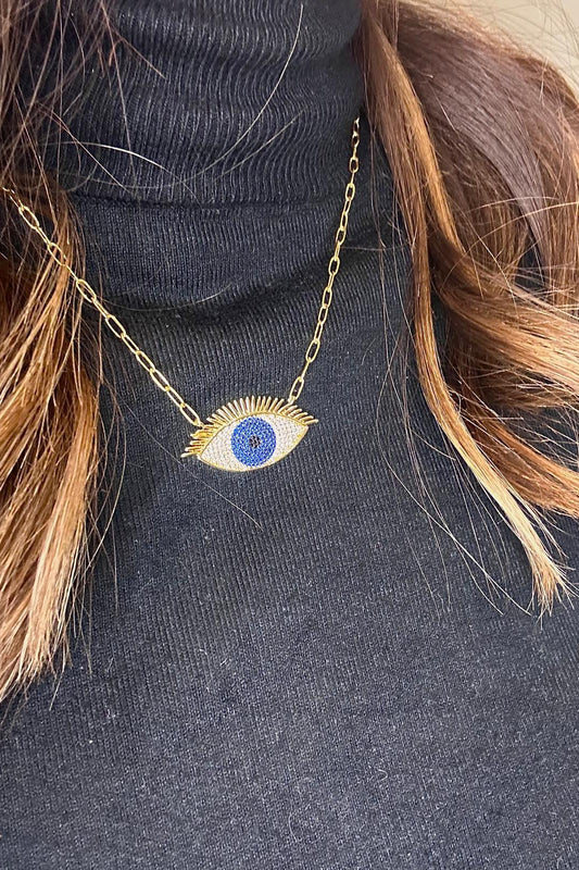 Colorful Blue evil eye necklace