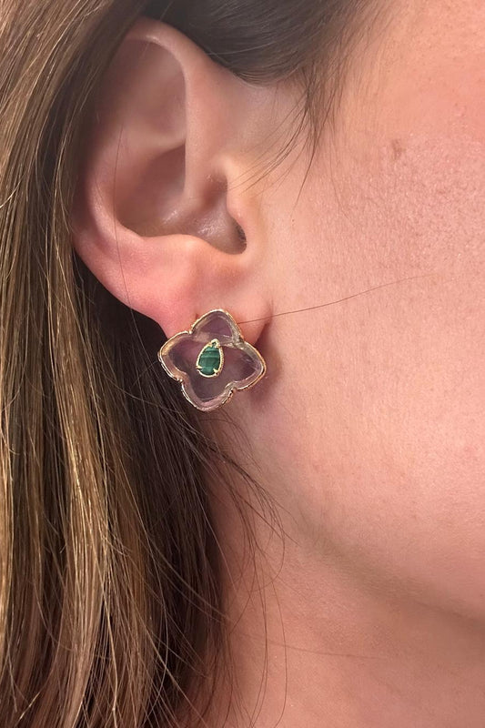 Fluorite & Malachite Earrings