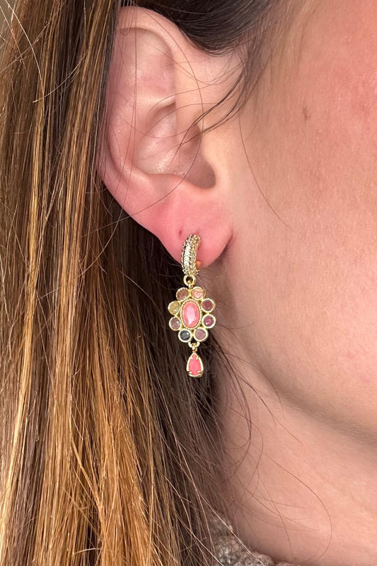 Tourmaline Daisy Earrings