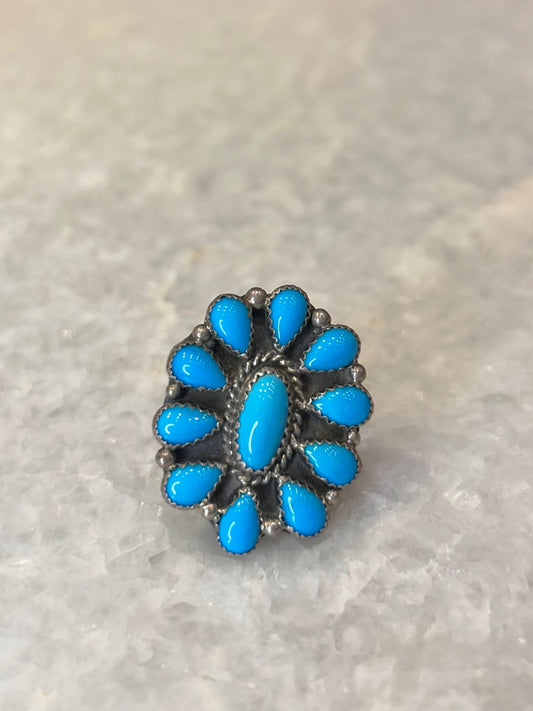 Native American cluster turquoise Ring