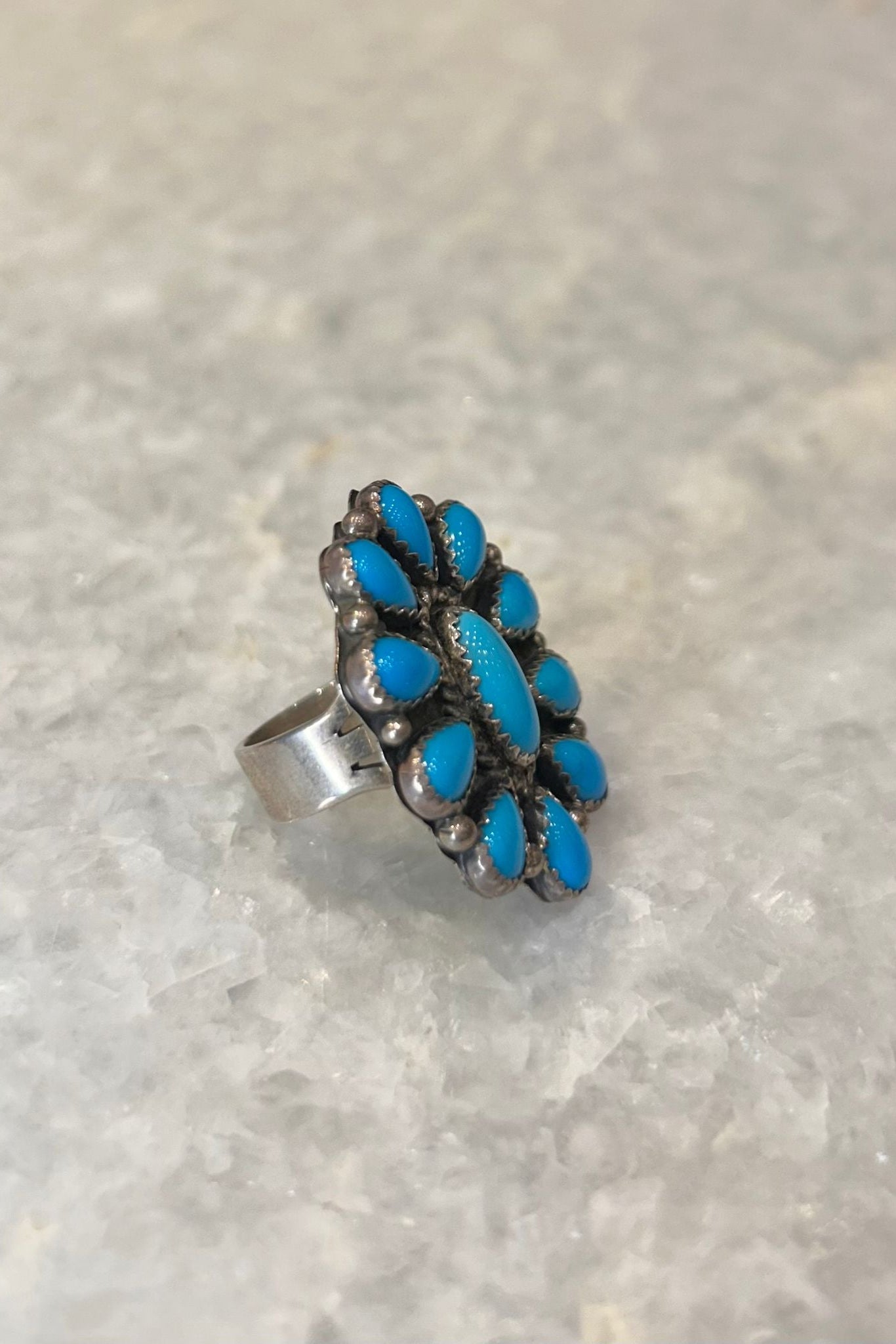 Native American cluster turquoise Ring
