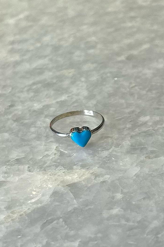 Sterling Silver Turquoise Heart Ring