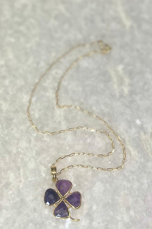 Lucky Trefle amethyste Necklace