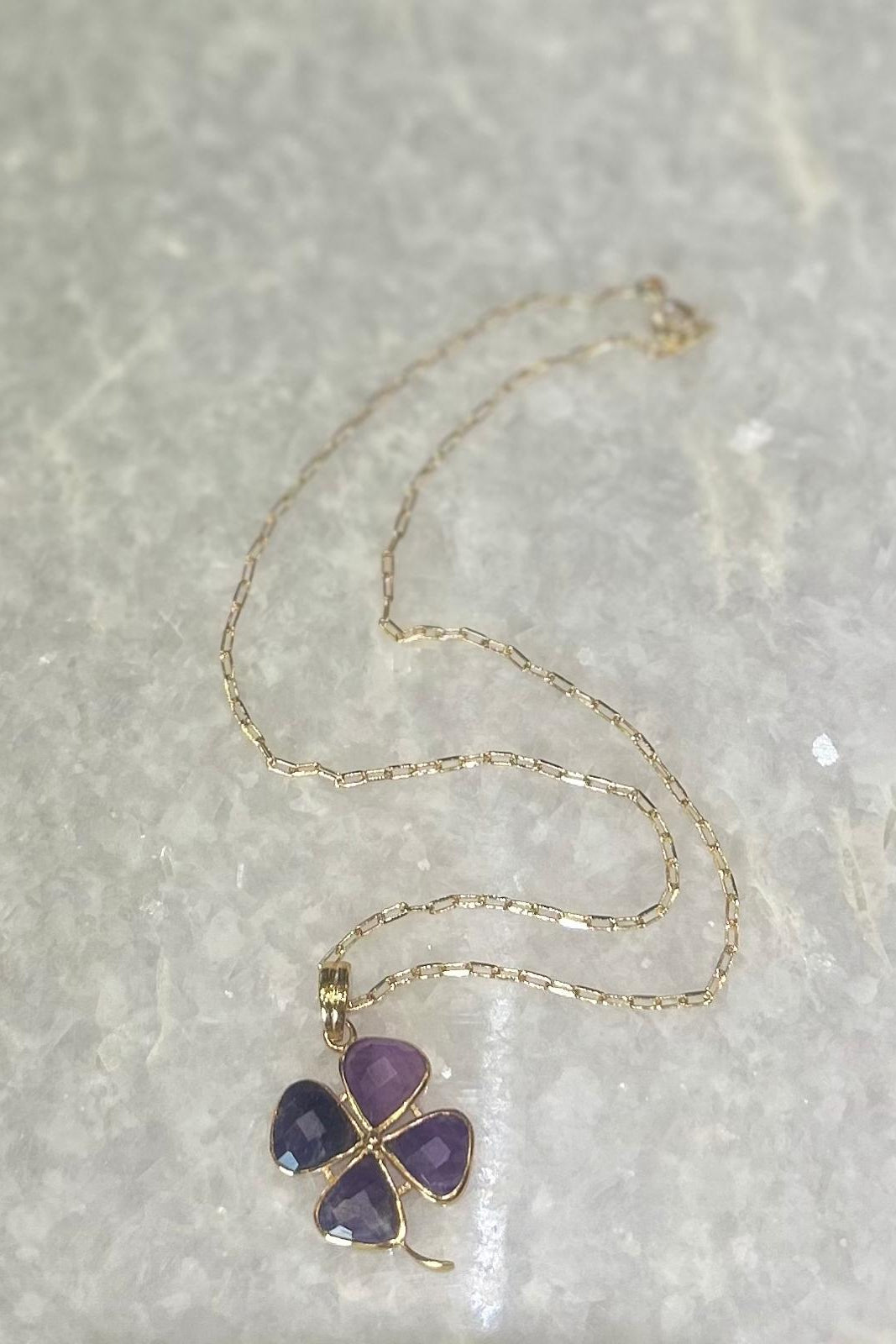 Lucky Trefle amethyste Necklace