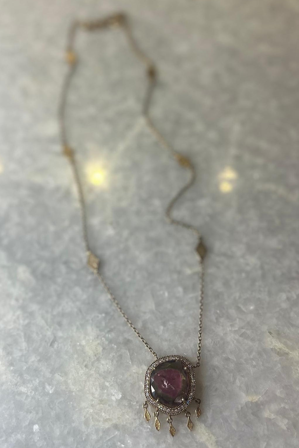 Long tourmaline necklace - 45 cm
