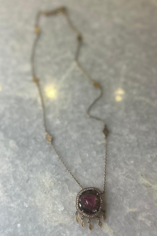 Long tourmaline necklace - 45 cm