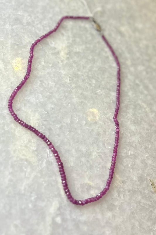 Pink Sapphires Necklace - 44 cm