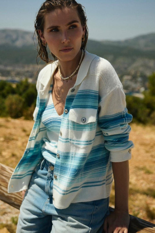 MA PETITE CAPSULE - Striped Jacket – Blue & White