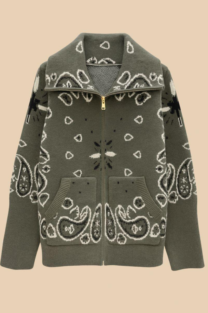 SHADES SELECTION - Khaki Bandana Zip Jacket