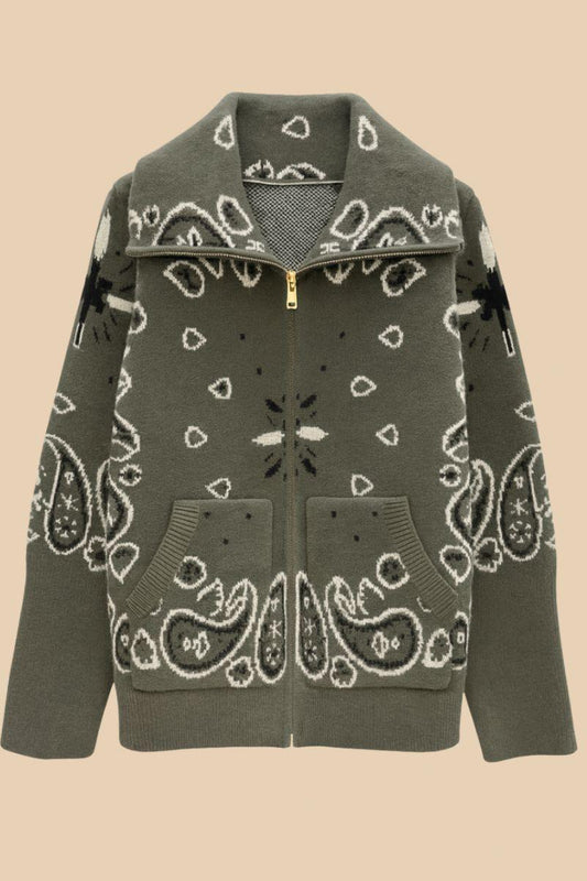 SHADES SELECTION - Khaki Bandana Zip Jacket