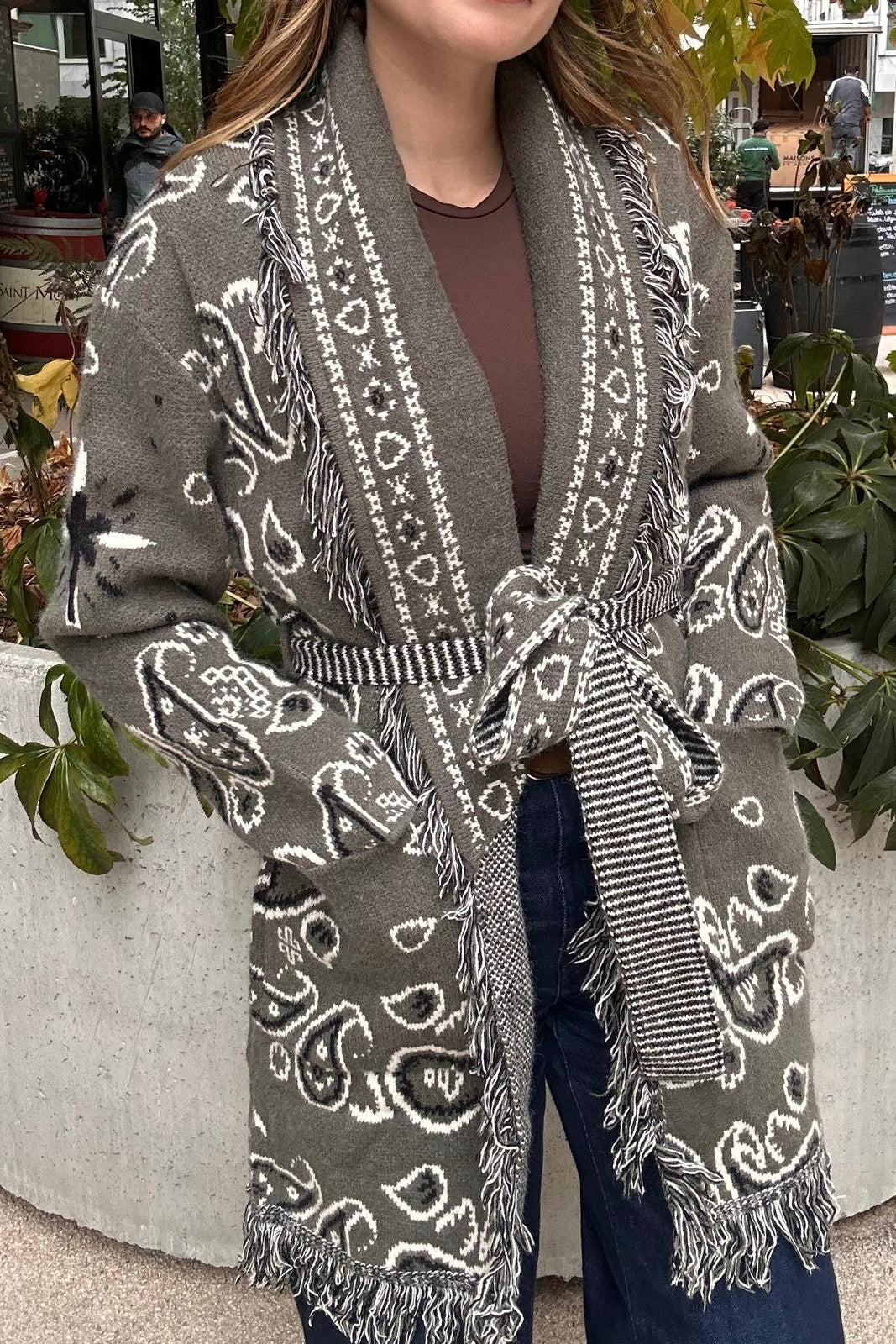 SHADES SELECTION -  Khaki Bandana Cardigan