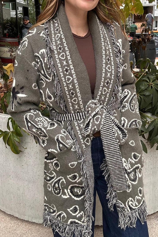 SHADES SELECTION -  Khaki Bandana Cardigan