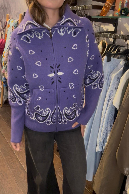 SHADES SELECTION - Purple Bandana Zip Jacket