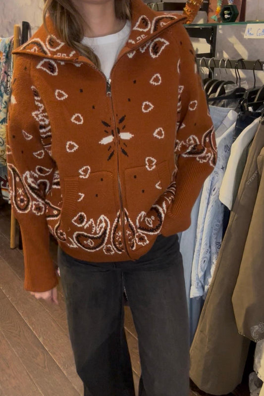SHADES SELECTION - Copper Bandana Zip Jacket