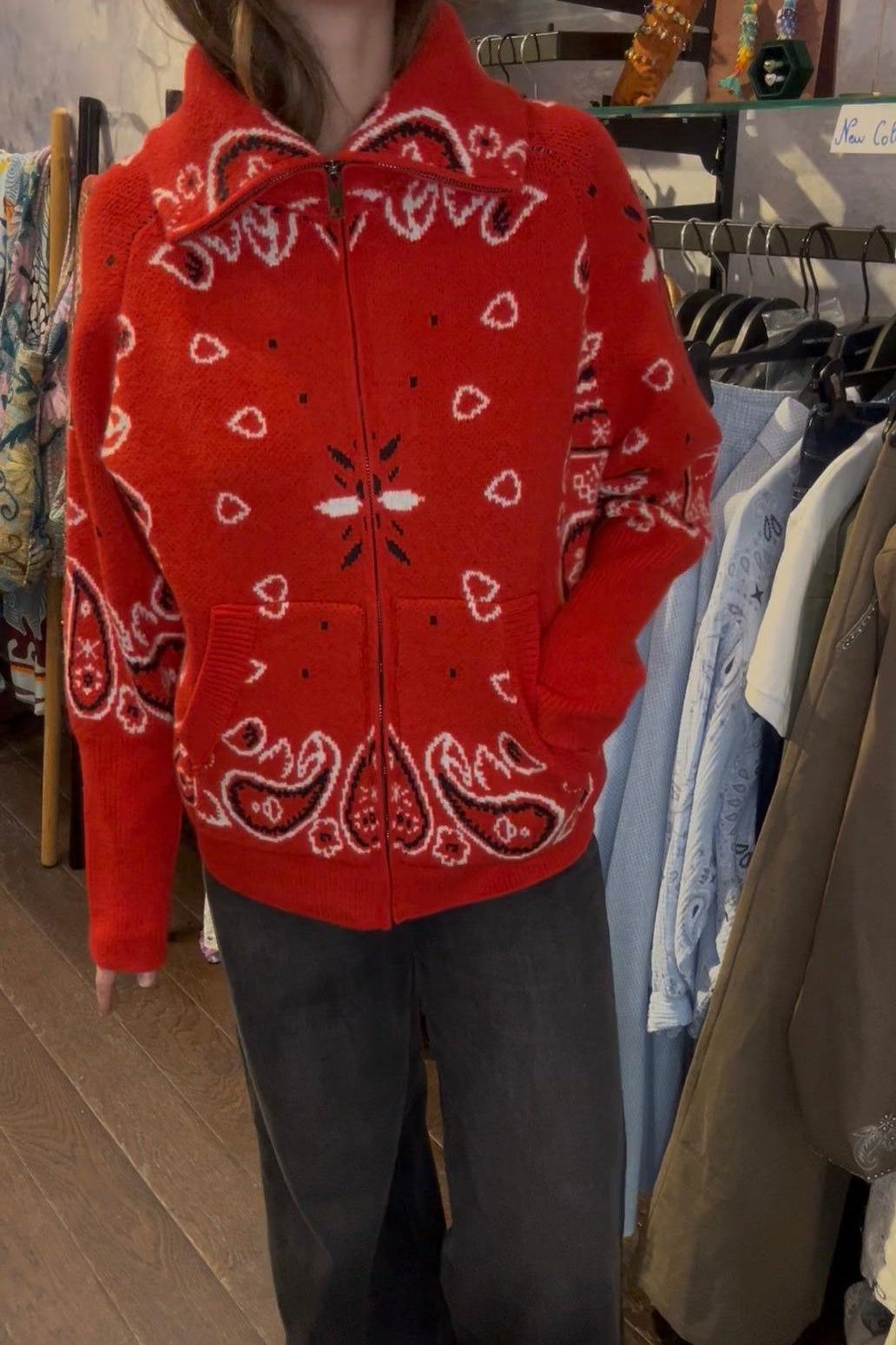 SHADES SELECTION - Red Bandana Zip Jacket