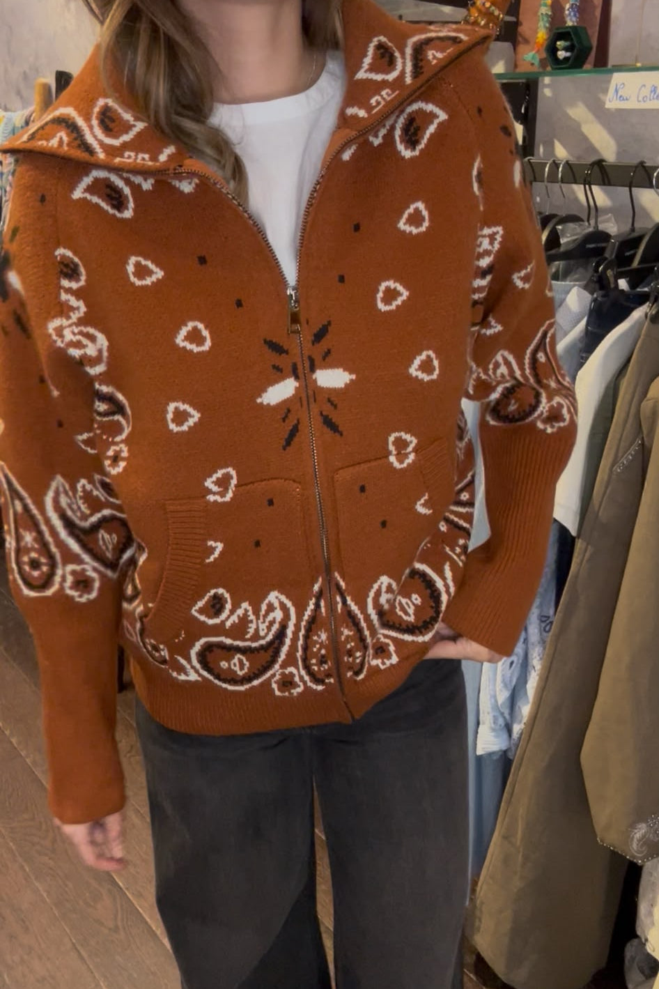 SHADES SELECTION - Copper Bandana Zip Jacket