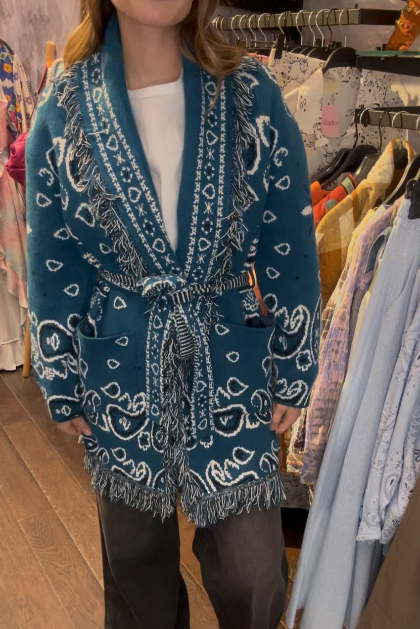 SHADES SELECTION -  Teal Bandana Cardigan