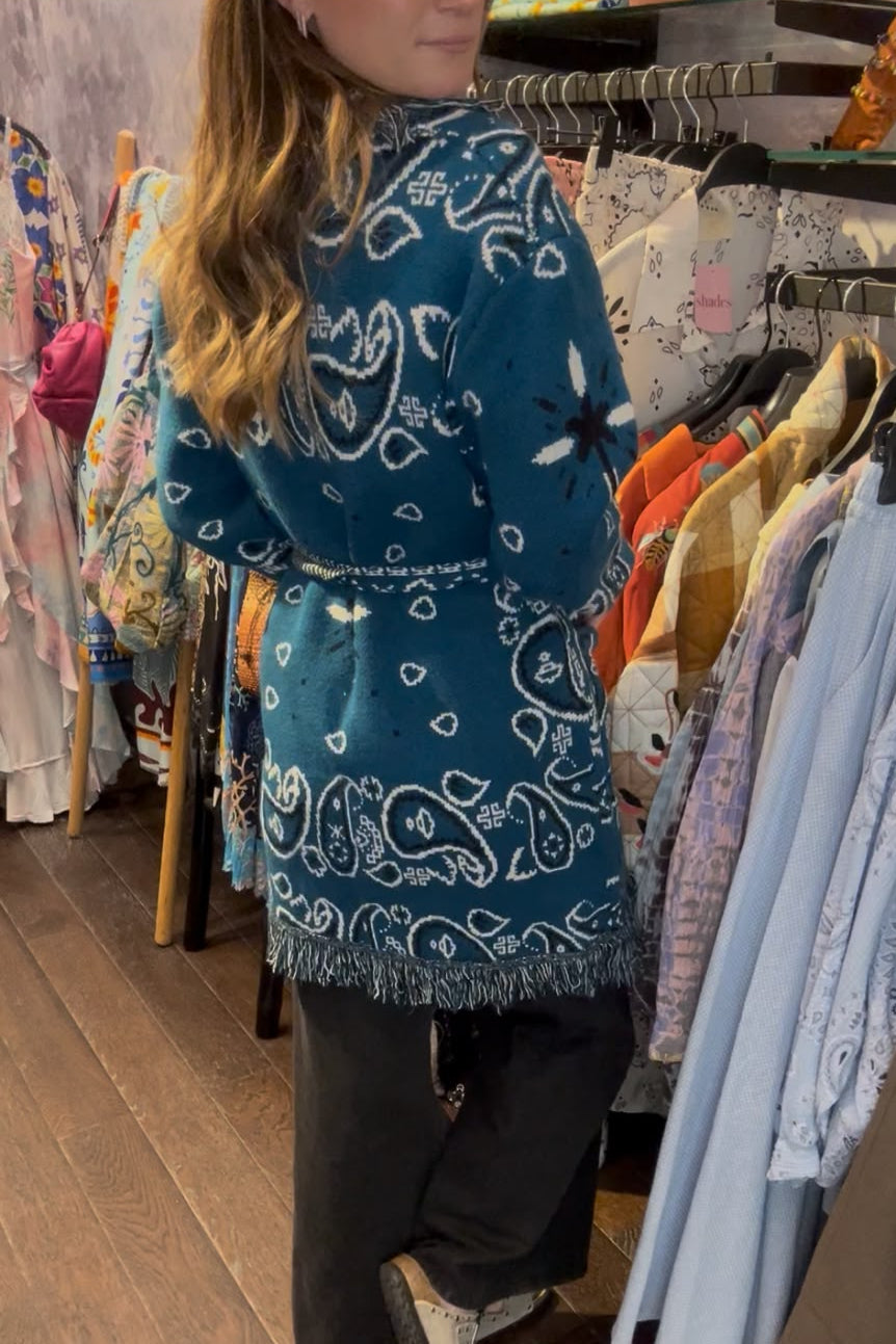 SHADES SELECTION -  Teal Bandana Cardigan