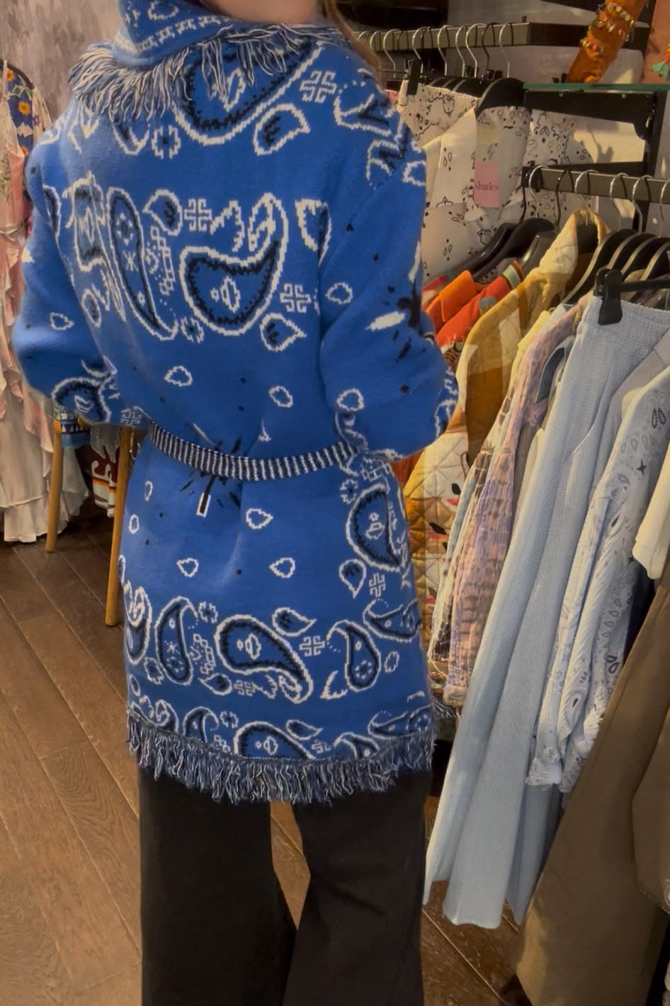 SHADES SELECTION -  Royal blue Bandana Cardigan