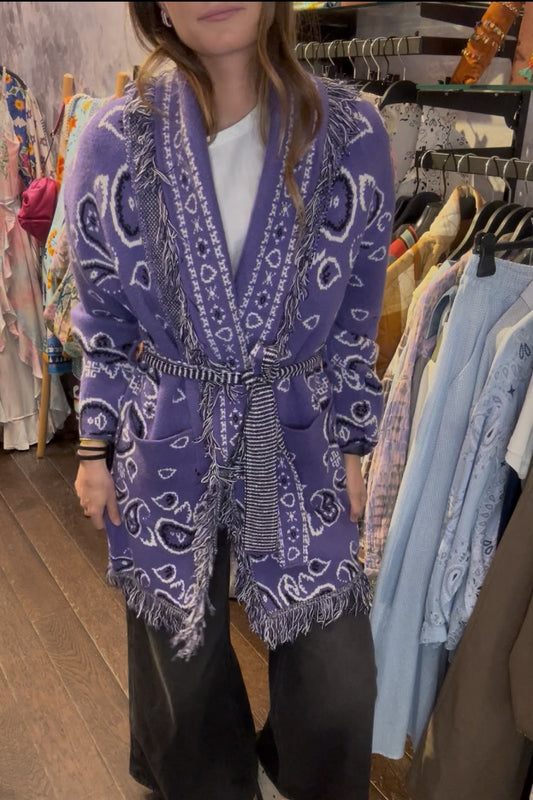 SHADES SELECTION -  Purple Bandana Cardigan