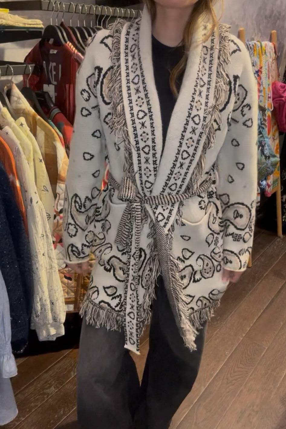 SHADES SELECTION -  Royal White Bandana Cardigan