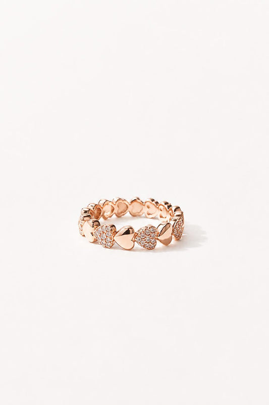 Silver Multi Heart Ring – Rose Gold