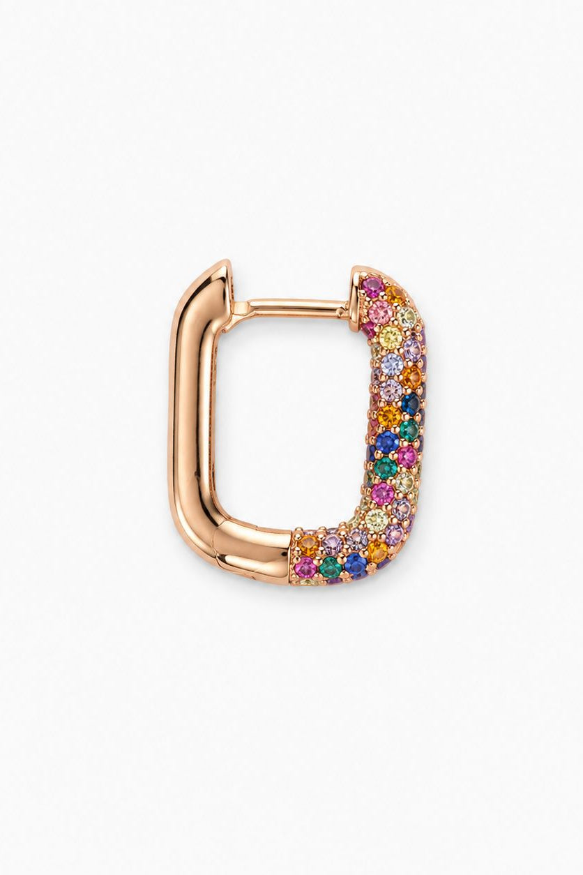 SHADESGENEVA - Rose Gold Hoop earring - Multicolor zircons