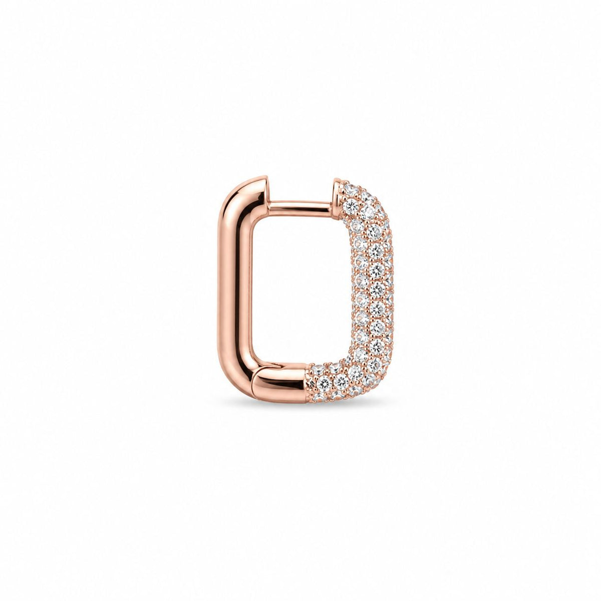 SHADESGENEVA - Rose Gold Hoop Earring - White zircons