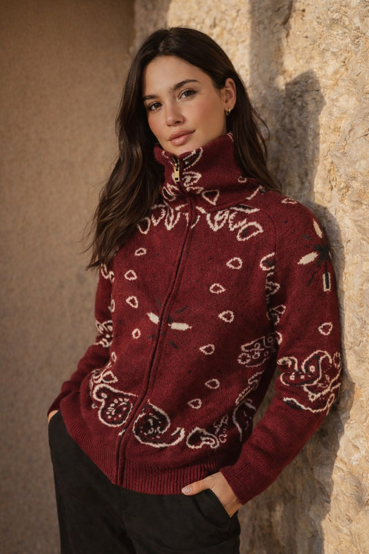 SHADES GENEVA - Burgundy bandana vest