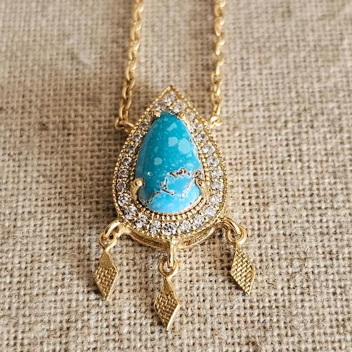 Baby Princess Turquoise Mohave Necklace - 40 cm