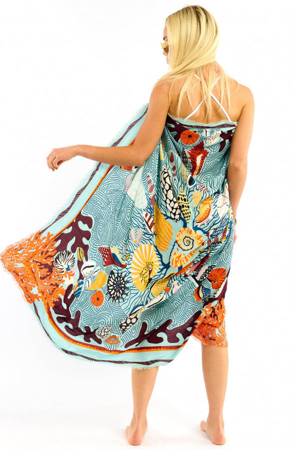 WILD - Scarf Coral - Blue