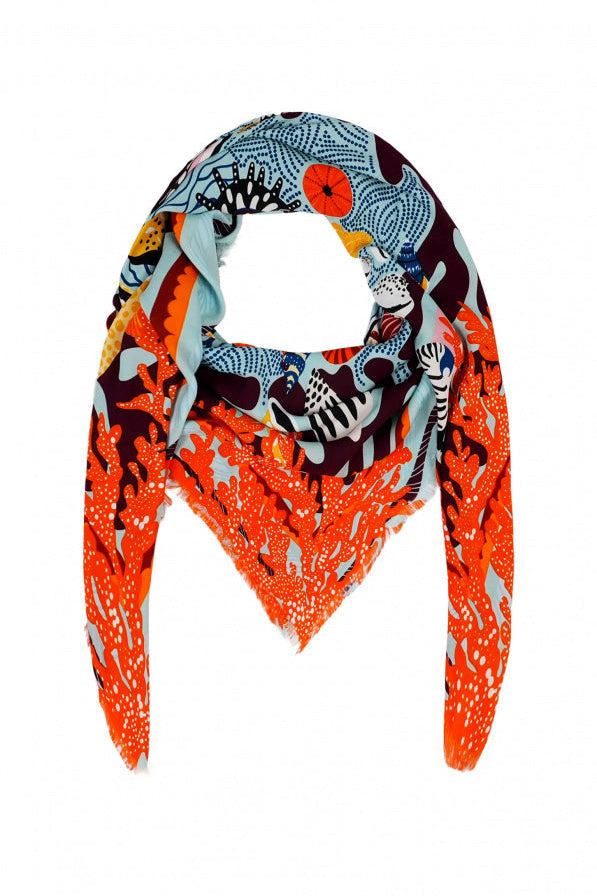 WILD - Scarf Coral - Blue