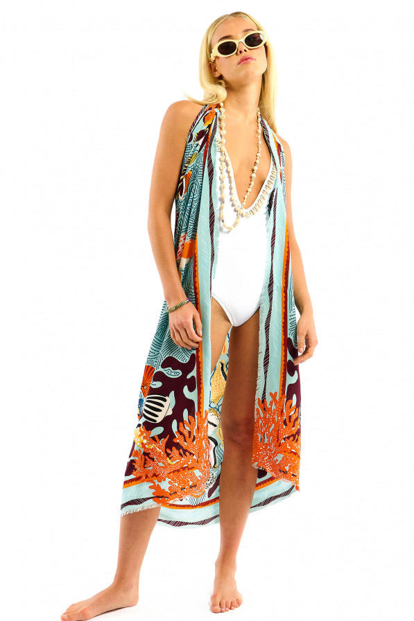 WILD - Scarf Coral - Blue