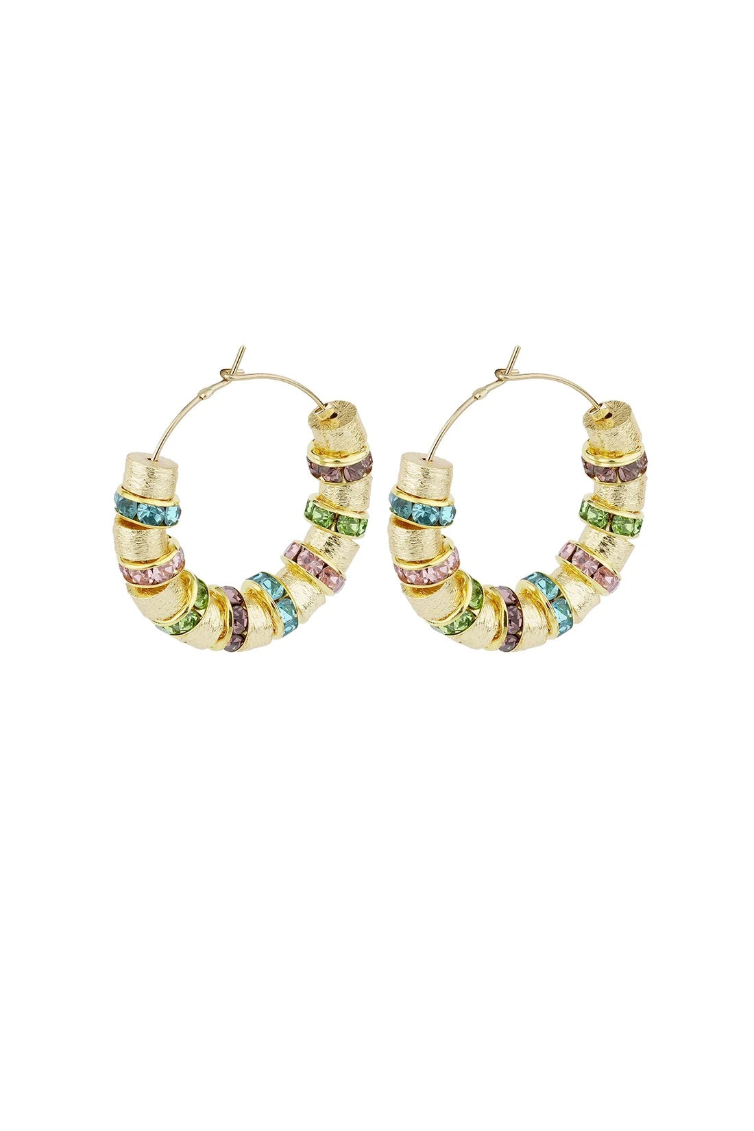 HYPSO -  Pipa multicolor Gold Hoop Earrings