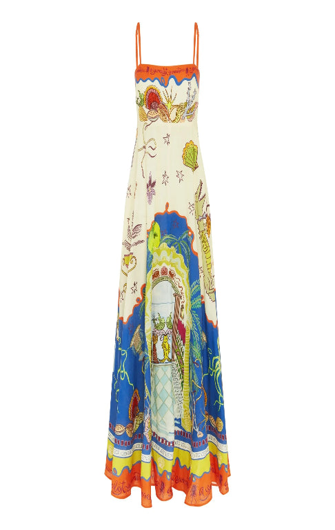Surreal Summer Flax Maxi Dress - Multi Color