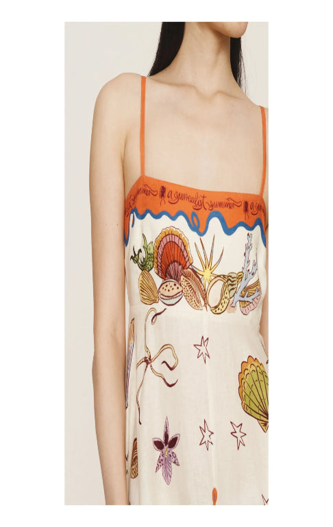 Surreal Summer Flax Maxi Dress - Multi Color