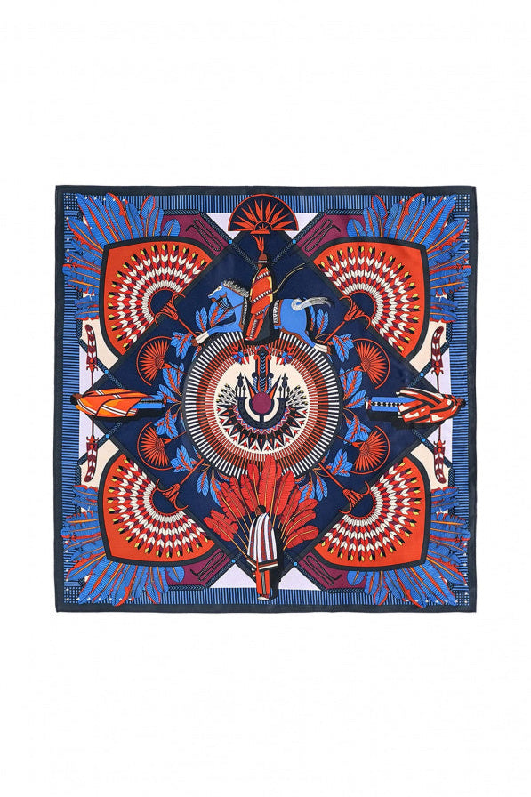 WILD - Mini scarf Machu Pichu - Blue