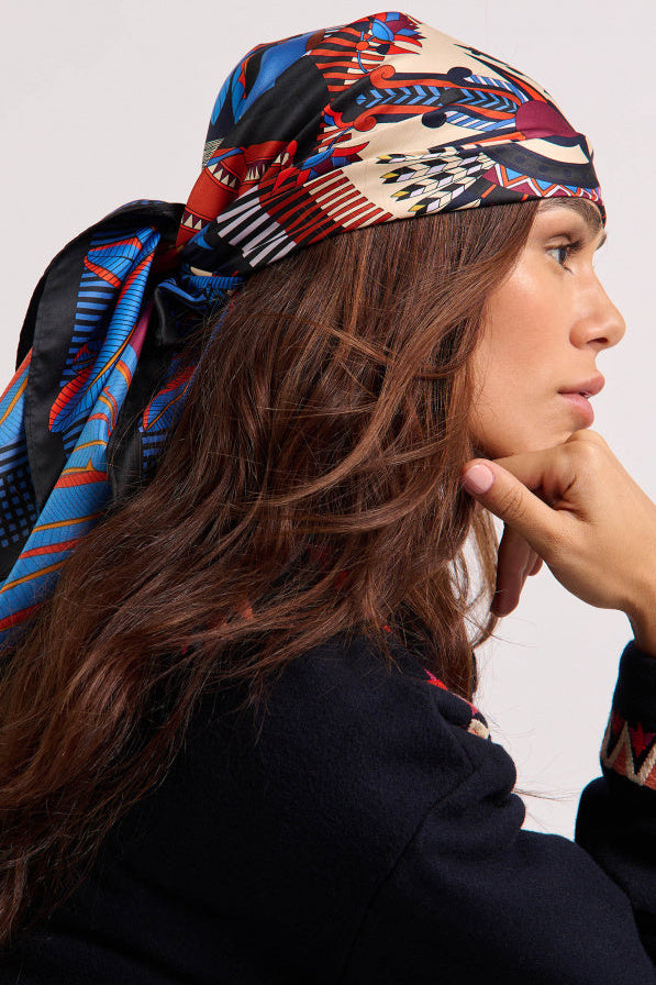 WILD - Medium scarf Machu Pichu - Blue