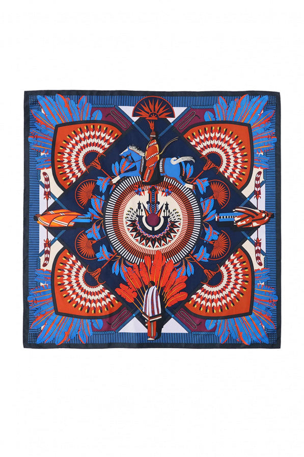 WILD - Medium scarf Machu Pichu - Blue