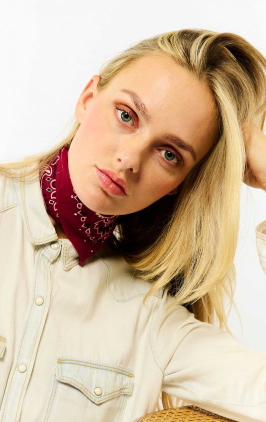 Mini Scarf Paisley - Burgundy