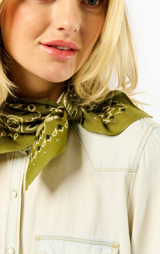 Mini Scarf Paisley - Khaki