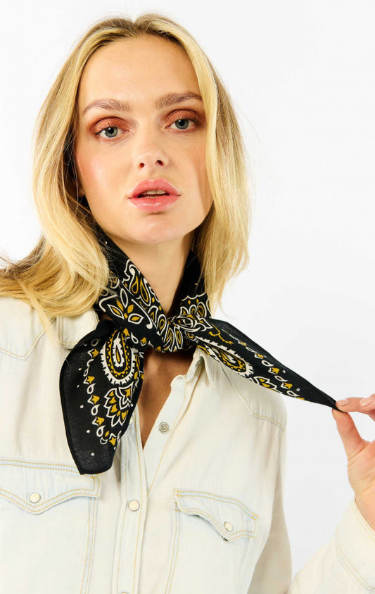 Mini Scarf Paisley - Black