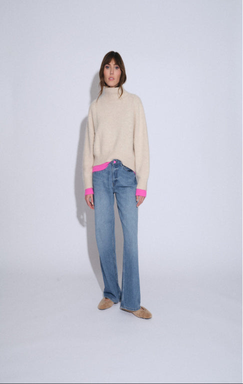 Dallas Sweater - Sable and Pink