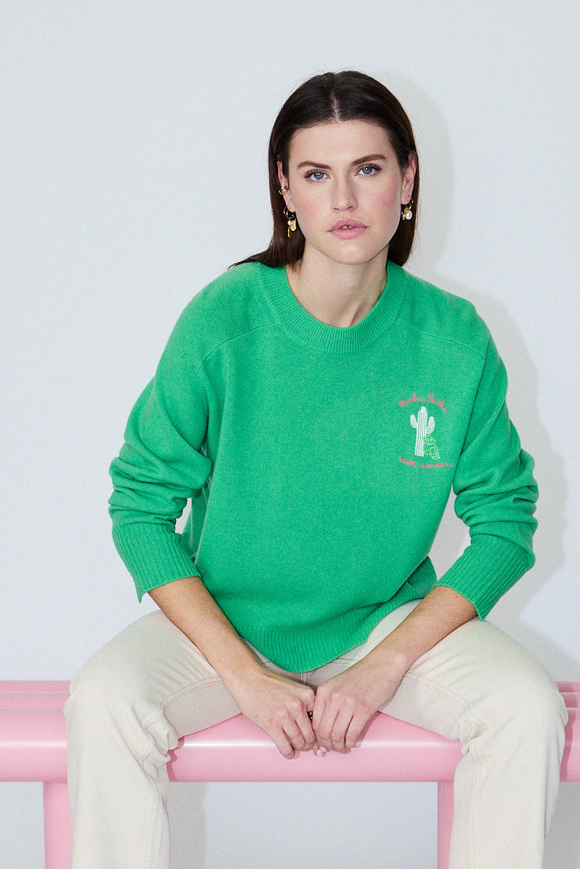 MA PETITE CAPSULE - Machu Picchu Green Sweater