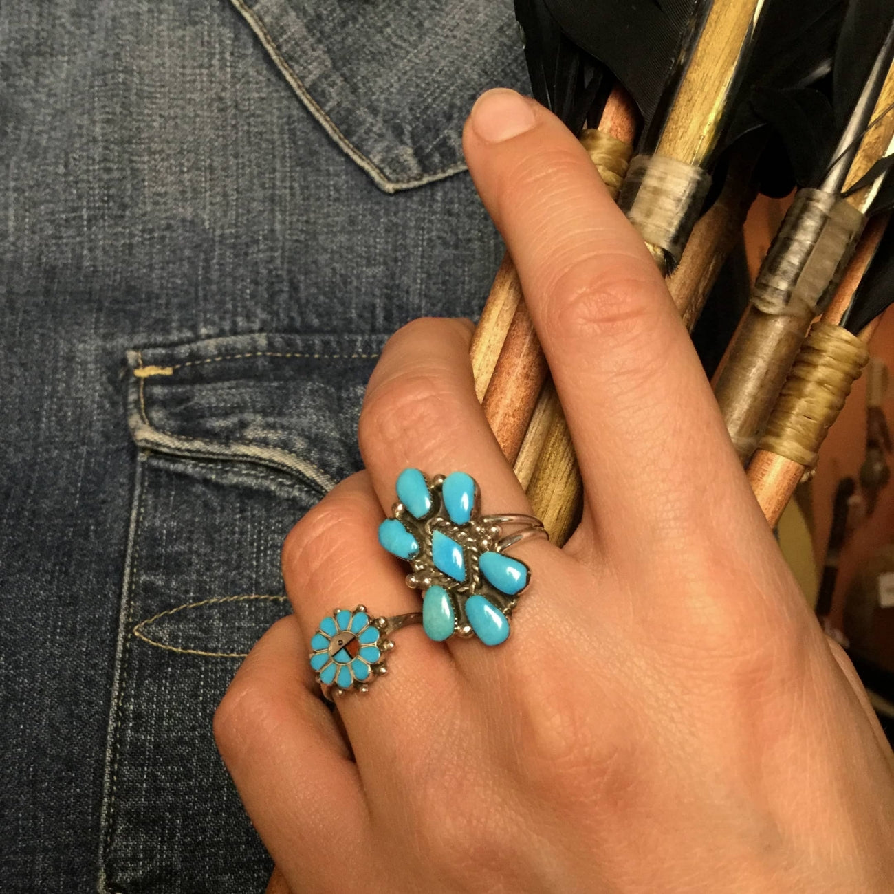 Harpo Paris Turquoise and silver ring Zuni