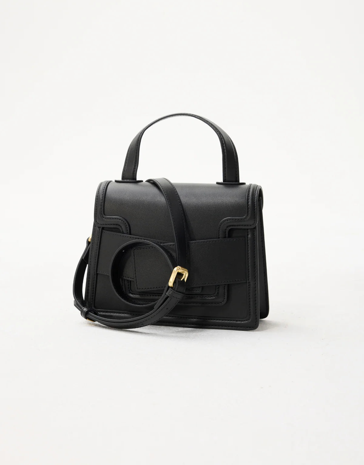 Leo mini Leather Bag - Black