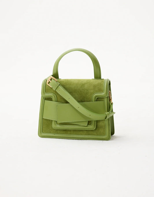 Leo Mini Leather Suede Bag - Green