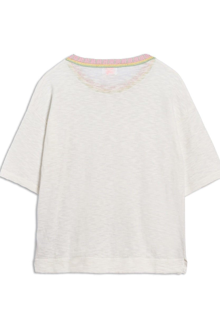 MA PETITE CAPSULE - White WAX knit T-shirt