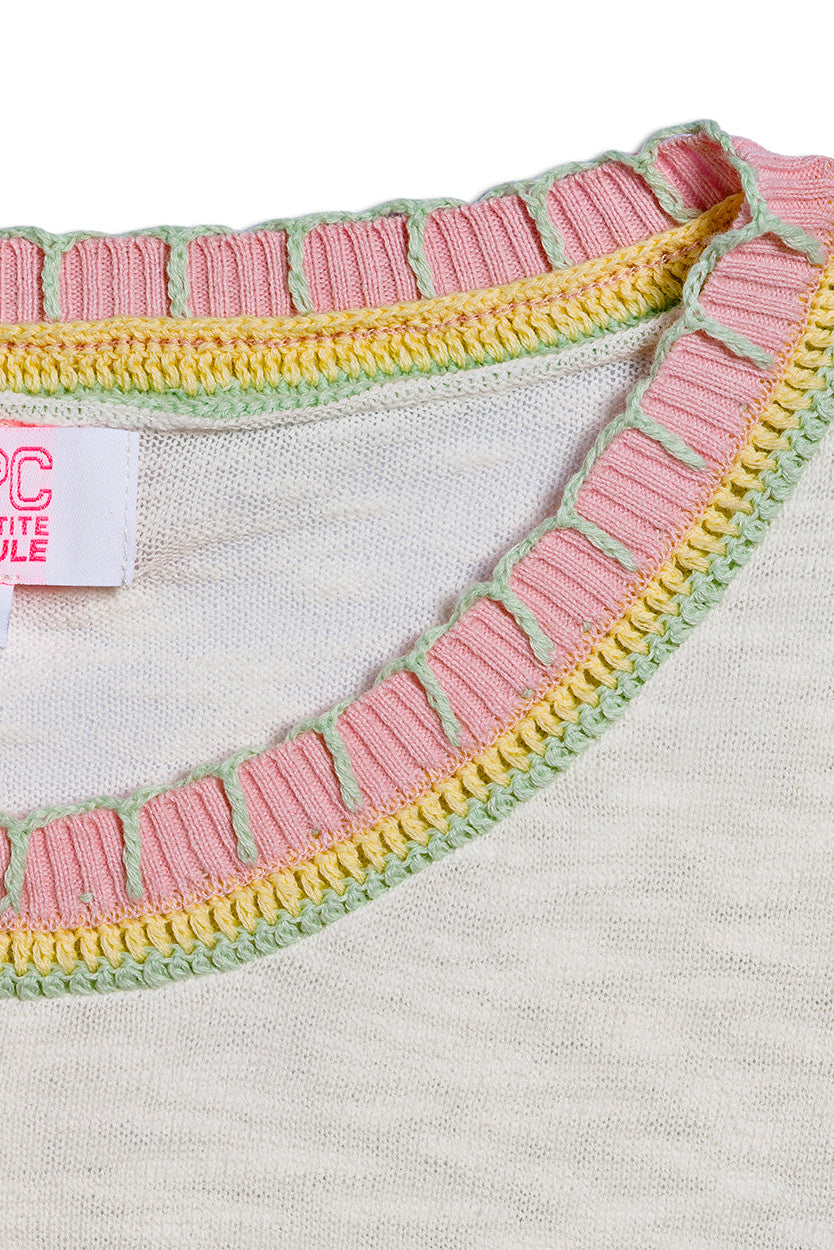 MA PETITE CAPSULE - White WAX knit T-shirt